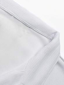 Manfinity CasualCool Men's Solid Color Long Sleeve Casual Commuter Polo Shirt Casual Men Long Sleeve White Polo Shirt - White - View 6