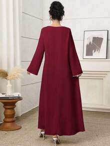 Yasmyna 女士土耳其长裙和阿拉伯传统长袍 - 酒紅色 - 查看 3