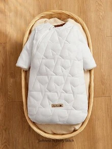 Cozy Pixies 1 pieza de ropa de cama para bebé, saco de dormir acolchado con patrón de estrellas, grueso y cálido, con mangas desmontables - Blanco - Ver 6