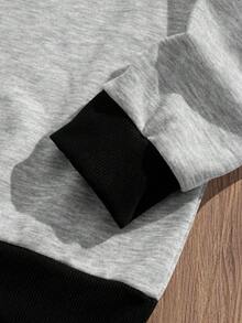 Manfinity Hypemode Aesthetic Post--Men's Contrast Color Block Collar Long Sleeve Half-Zip Casual Sweatshirt - Multicolor - View 5