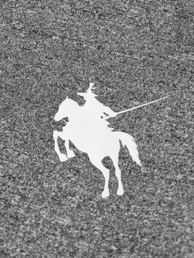 SHEIN 青少年男童黑灰色简约贴身打底衫，舒适保暖，休闲学院风，百搭实用，面料柔软，适合日常穿着、上学、郊游、户外活动、秋冬季 - 彩色 - 查看 7