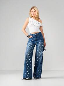MISSGUIDED Trägerloses Crop Top mit Ösen und Metallösen, Sommer Festival Bluse - Weiss - Übersicht 4