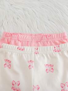 Cozy Pixies Conjunto de 4 piezas de pijama ajustado para niña bebé - Top de cuello redondo de manga larga y estampado floral de punto suave, y leggings de cintura elástica