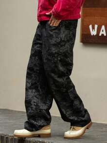 DAZY 男士休闲印花牛仔裤 - 黑色 - 查看 5