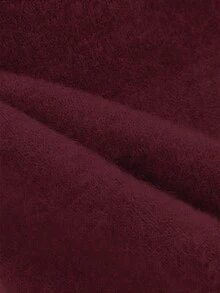 Elamini Áo len tay loe cổ chữ V trơn màu thường ngày cho nữ, mùa thu/đông - Đỏ - Xem 6