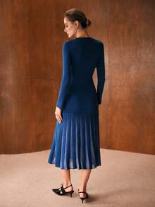 MOTF PREMIUM FITTED UMBRELLA HEM SHEER SWEATER DRESS, AUTUMN/WINTER