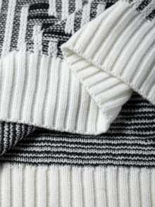 Manfinity CityGents Jersey de cuello redondo casual con patrón de diamantes para hombre, otoño/invierno