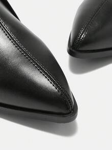 CUCCOO CURVES Plus Size Women's Wide Fit Black High Heel Ankle Boots, Versatile Boots For Wide Calves - Black - View 3