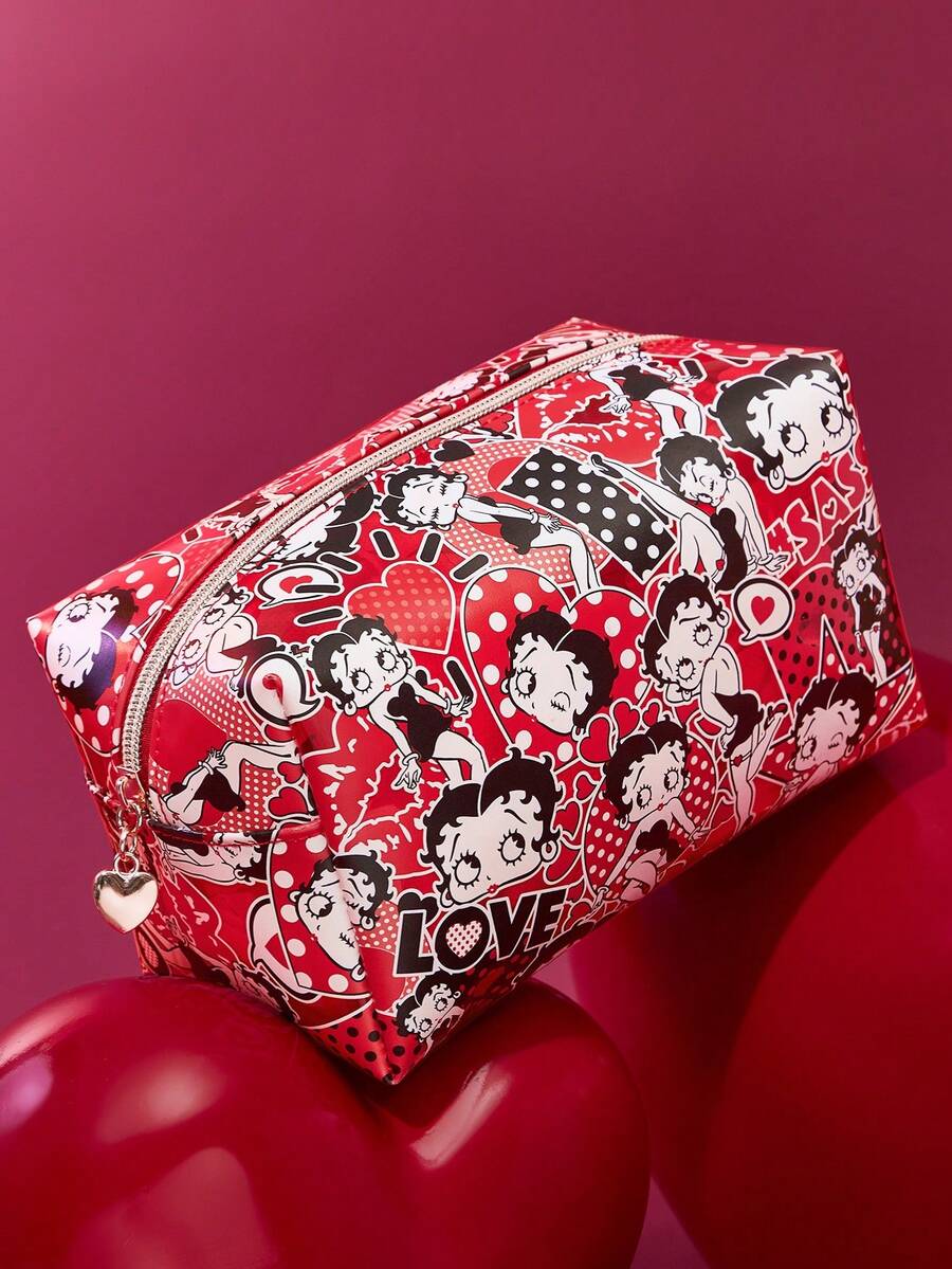 Betty Boop x SHEIN 1 Túi đựng mỹ phẩm dung tích lớn, túi đựng đa năng, túi đựng đồ nhỏ, túi du lịch, túi đựng đồ điện tử, thích hợp để mang theo đồ dùng nhỏ hàng ngày, khi đi du lịch, sử dụng văn phòng, trang điểm hoặc học tập, được thiết kế đặc biệt cho phụ nữ và học sinh, vui tươi, gợi cảm, đáng yêu, quà tặng ý tưởng, tiệc tùng, ngày lễ, ngày Valentine. - Nhiều màu - Xem 1