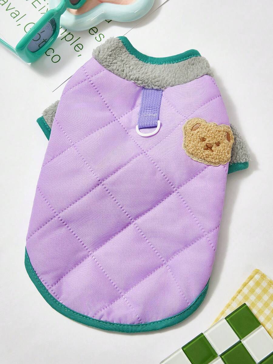 PETSIN Lovely Warm Pet Vest – Soft, Thickened Casual Waistcoat For Small Dogs, Cats, Puppies, And Kittens, Providing Excellent Comfort For Chilly Autumn And Winter Days - Purple - View 1