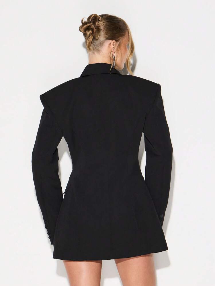 KIZN Double Breasted Blazer Dress With Lapels