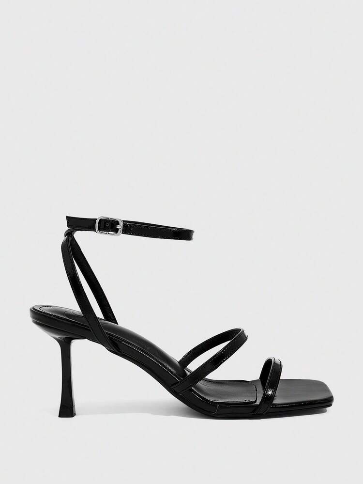 CUCCOO SZL Sexy New Summer Gold Criss-Cross Strap Fashionable Elegant Women's High Heel Sandals, Slim Strap Square Toe Stiletto Peep Toe Sandals For Christmas