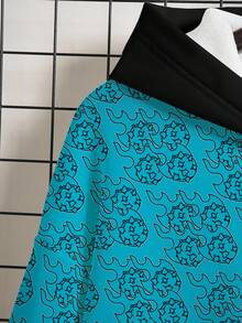 Rick and Morty X SHEIN Moletom com capuz casual masculino com estampa de desenho animado e bloco de cores, outono - Branco - Ver 6