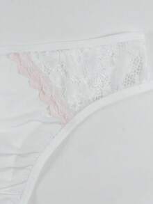 PetitDoll 2件大码蕾丝和网眼衬垫文胸套装 - 白色 - 查看 8