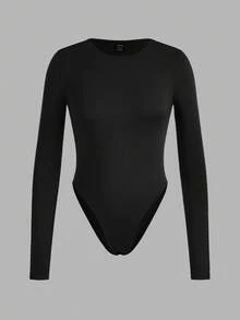 SHEIN EZwear 3 件套纯色百搭户外和室内撞色女式长袖紧身衣，适合春秋季节 - 彩色 - 查看 9
