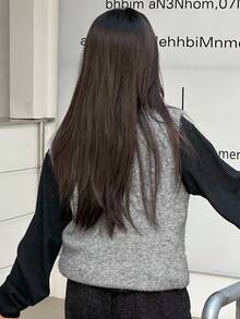 DAZY Sweter-kamizelka z kwiatowym wzorem dla nastolatek