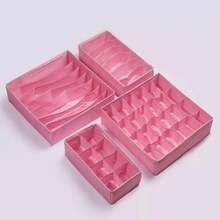 1/2pcs Foldable Drawer Organizer Box, 24 Grid Compartments Storage For Socks, Underwear, Clothes, Space Saving For Wardrobe, Bedroom - Grey - View 5