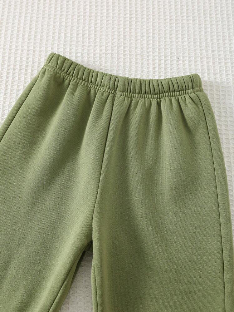 Cozy Pixies 2pcs Toddler Boy Cartoon Dinosaur Pattern Knit Soft Hoodie Sweatshirt And Elastic Waist Pants Set Green Dinosaur Clothes Boy Dinosaur Clothes Dinosaur Hoodie Set - Green - View 3