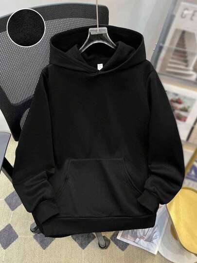 SHEIN 青少年男童休闲宽松舒适百搭纯色卫衣秋冬女童服装