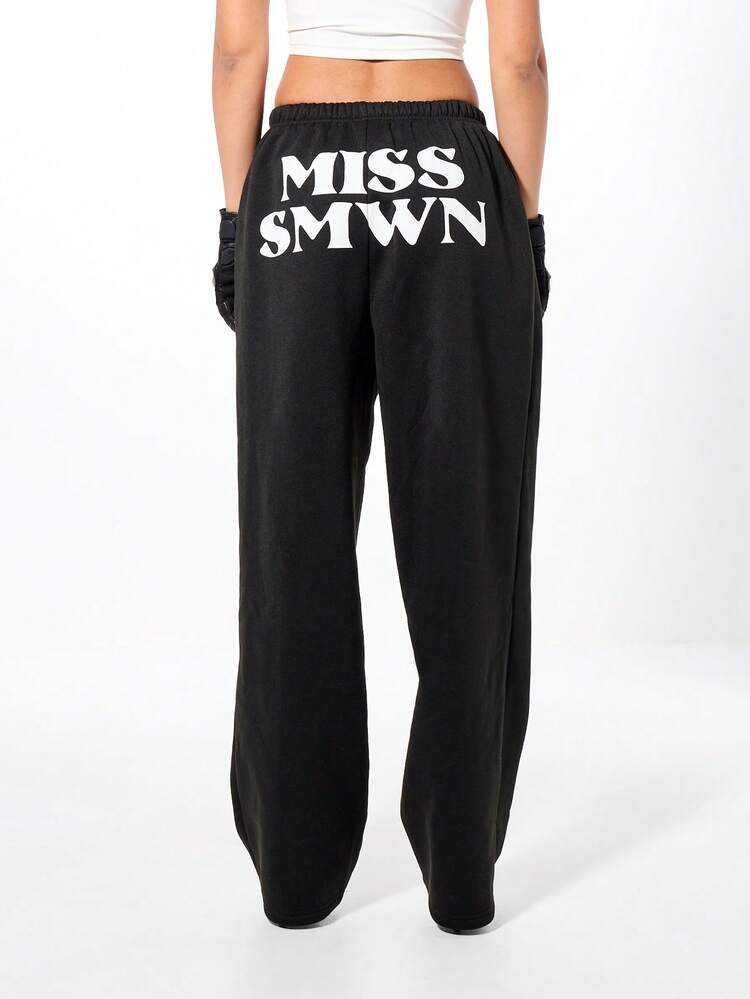 SUMWON WOMEN Miss Printed Joggers With Side Pockets
