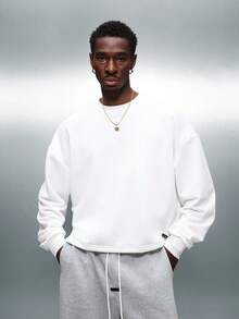 PLAYBOY X SUMWON 短款宽松圆领长袖兔子标志运动衫 - 白色 - 查看 2