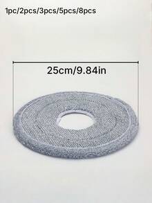 1/2/3/5/8pcs Compatible With 9.64 Inch Circular Adhesive Mop Cloth, Hand Wash Free Sewage Separation Mop Accessories, Ultra-Fine Fiber Absorbent Mop Head, Cleaning Supplies Accessories, Cleaning Tool Replacement - Grey - View 3