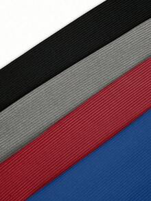 SHEIN LUNE 大码女式休闲宽松圆领长袖四件套T恤套装 - 彩色 - 查看 3