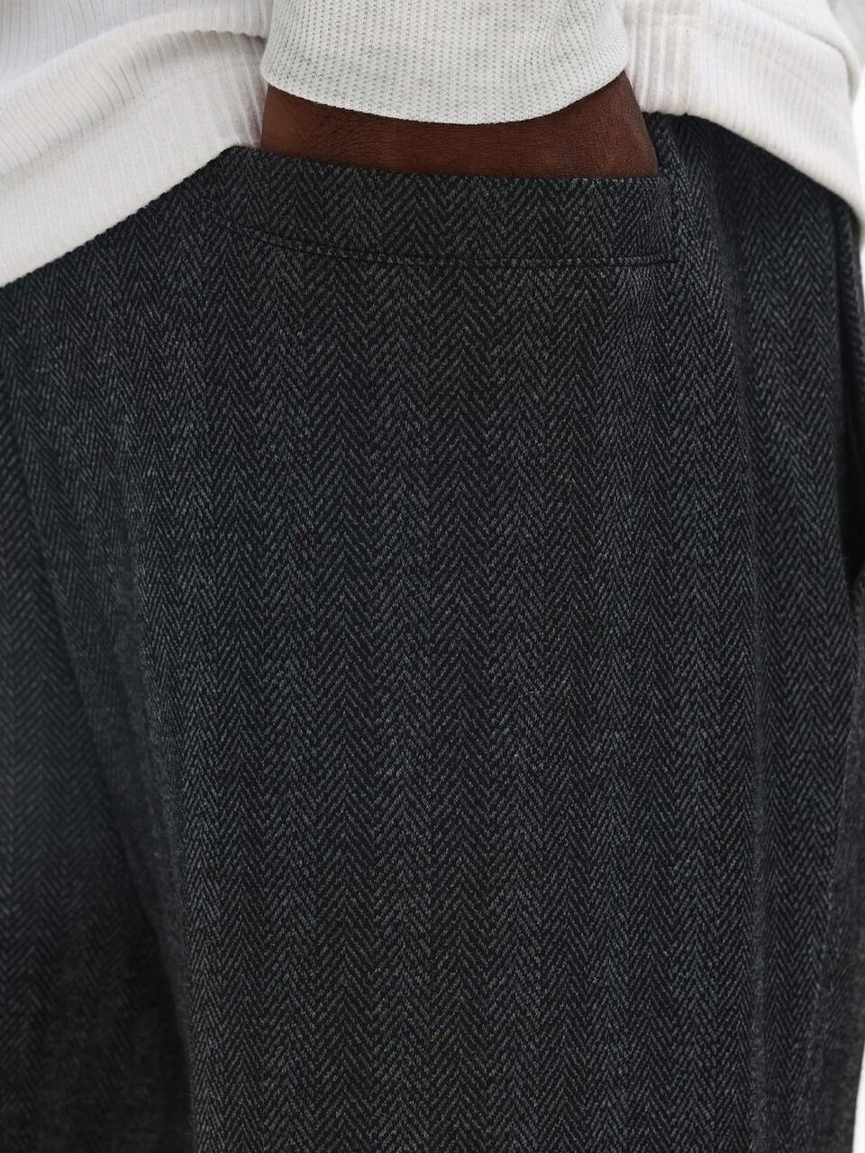 SUMWON Pantalón de chándal recto con espiga y pinzas para hombre, casual de otoño e invierno, liso