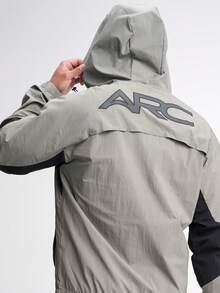 Herren lässige, vielseitige Jacke mit Kapuze und Buchstaben-Muster, Langarm