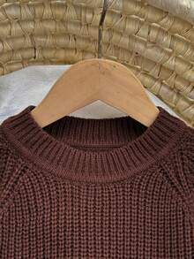 SHEIN Playful Pals 男婴圣诞时尚毛衣，适合秋冬季穿着 - 咖啡棕 - 查看 4