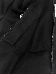 Teen GirlCasual Street Goth Style Halloween Dark Hoodie Outfit Set