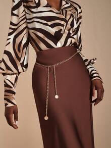 JIAN LASALA 1 pieza Cadena de cintura simple de una sola capa para mujer, adecuada para atuendos diarios, playa, fiesta y reuniones, verano, escuela, otoño, Halloween