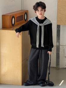 DAZY 男童毛衣，秋季款 - 黑色 - 查看 2