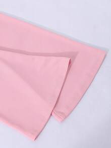 Teen Girl Off Shoulder Ruched Waist Dress, French Bow Decor Flare Sleeve Dress - Pink - View 4