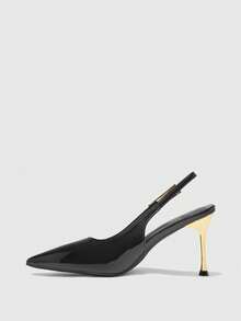 CUCCOO BIZCHIC Women's Fashion Black All-Match Everyday Versatile Sexy Party High Heel Mule Shoes - Black - View 9