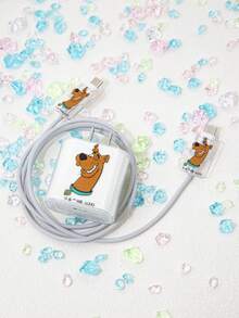 SCOOBY-DOO X SHEIN 3 Pieces Set, Cute Cartoon Dog Data Cable Protective Case, Suitable For IPhone Charger, Mobile Phone Data Cable Protective Case, Charger Protective Case (Data Cable Not Included),Compatible With 18/20W Apple Chargers - Multicolor - View 7