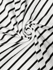 SHEIN Vestido midi casual para maternidade, estampa listrada, meio botão frontal, justo, primavera/outono