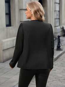 Juhart 大码女式休闲V领纽扣长袖衬衫，秋冬