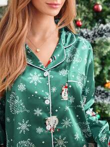 FamilyFrolics 女士睡衣套装，数码印花，秋冬服装，圣诞节礼物 - 彩色 - 查看 5