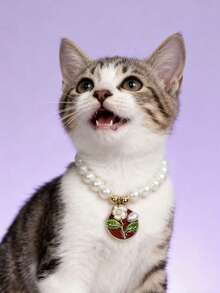 PETSIN قلادة قطة أو كلب بقلادة زهرة اللؤلؤ، قابلة للتعديل الحجم، إكسسوار ديكور للحيوانات الأليفة، مستلزمات الحيوانات الأليفة - متعدد الألوان - مشاهدة 7