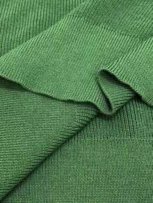 Claim Dot Men's Stand Collar Solid Color Drop Shoulder Long Sleeve Casual Loose Pullover Sweater Green Sweater Turtle Neck - Olive Green - View 8