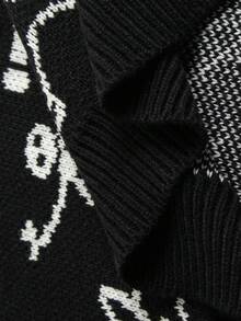 Manfinity Roghcode 男士休闲时尚街头全印花套头衫，秋冬 - 黑色 - 查看 7