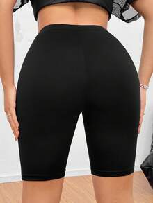 SHEIN SXY Bộ 4 quần legging nữ, thoải mái và mềm mại khi tập yoga, tập thể dục và đạp xe, và mặc hàng ngày - màu đen - Xem 2