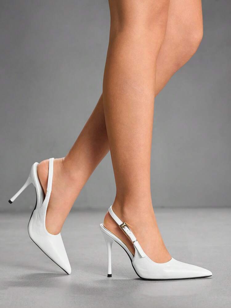 CUCCOO SZL Women's Casual Solid Color Stiletto Heel Backless Pumps For Christmas Spring Shoes