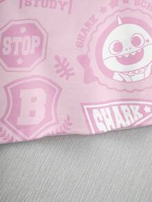 BABY SHARK X SHEIN Baby Girl Cute Cartoon Shark Print Round Neck Long Sleeve T-Shirt, Autumn - White - View 6