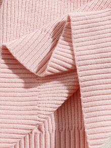 Souflis Souflis Suéter de niña para otoño/invierno, linda parte superior de manga larga con cuello redondo para bebé niña, suéter con decoración floral delicada, ropa exterior para bebé niña adecuada para fiestas y uso diario, puede usarse como regalo - Rosa - Ver 4