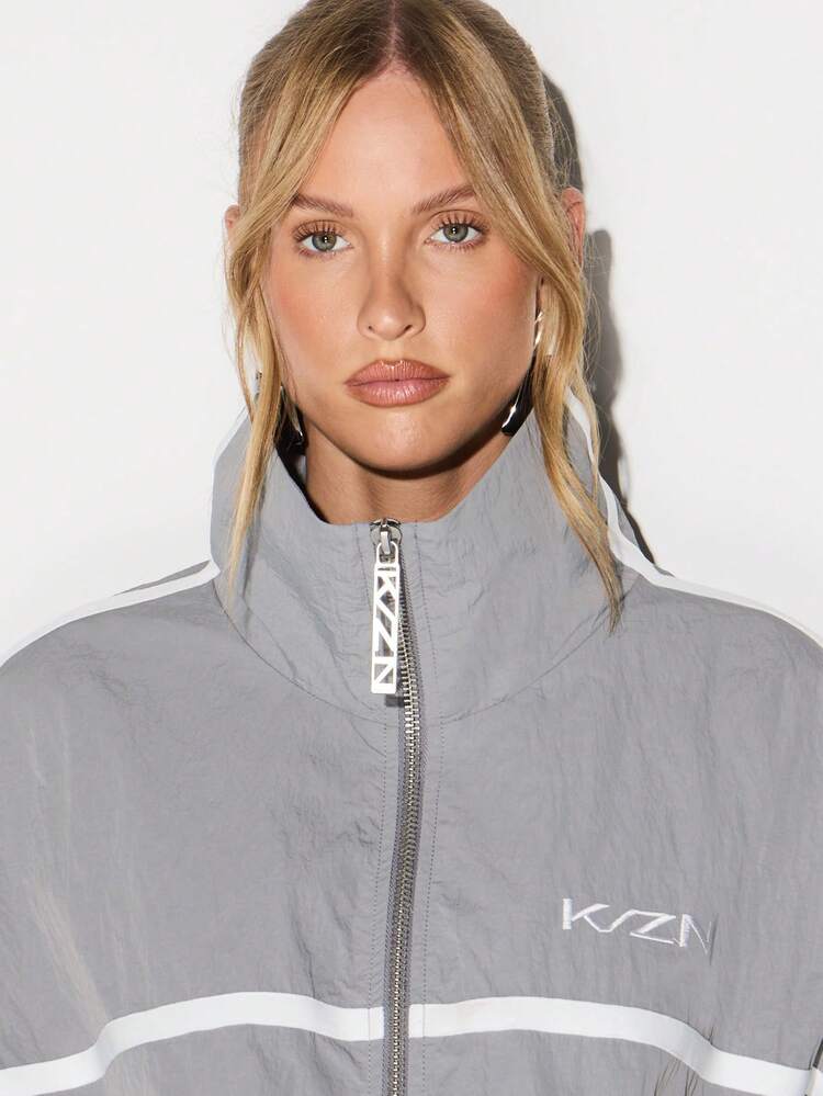 KIZN Reflective Windbreaker Jacket With Side Stripes