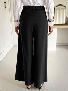 Siren Gaze Calças femininas elegantes e da moda, de cor sólida, com bolso solto