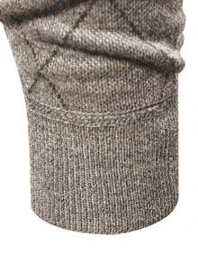 Manfinity Mode Men's Lightweight Half-Zip Knit Sweater, Long Sleeve Pullover, Fall/Winter