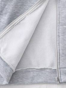 Tween Girls Cute Sweet Floral Bow Print Double Layer Zipper Pocket Loose Jacket, Casual & Versatile, Autumn/Winter